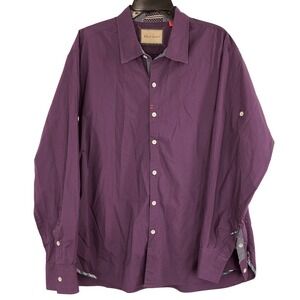 Robert Graham‎ Mens 3XL Button Down Shirt Long Sleeve Purple Designer EUC